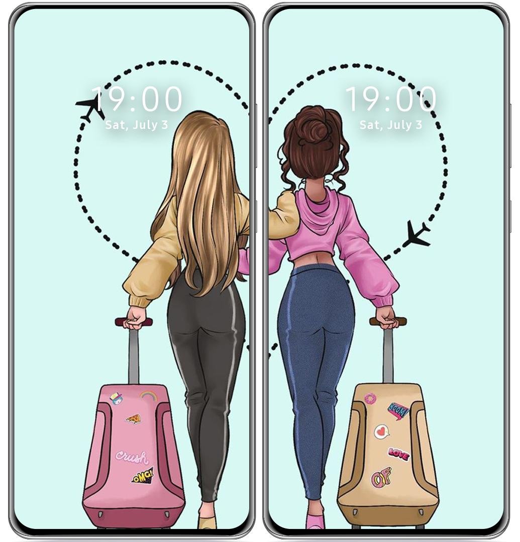 Парные обои для подруг