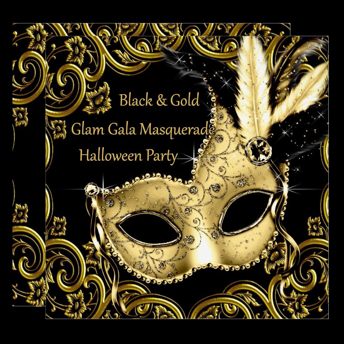 Черно золотое приглашение