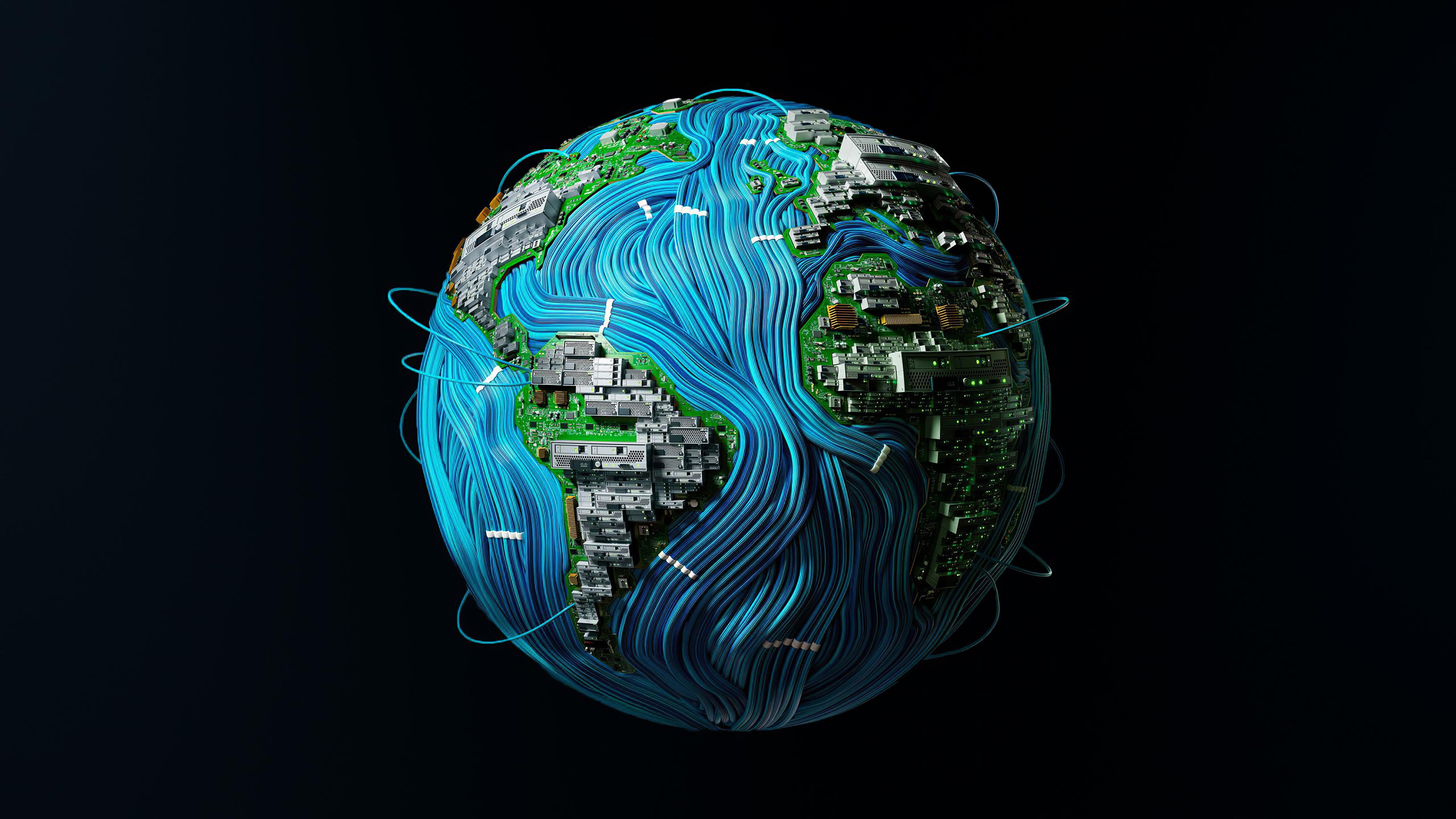 Techno живые обои. 3д картинки на рабочий стол. Земной шар. Цифровая Планета. Обои технологии.