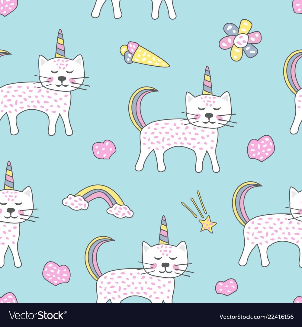 Паттерн котики Единорожки