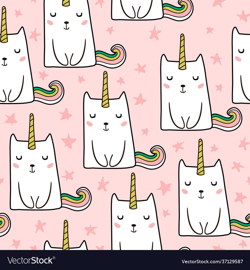 Детские обои кошки Единорожки