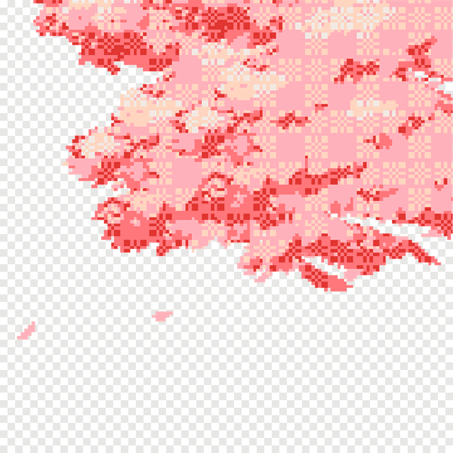 Пиксельные цветы на прозрачном фоне