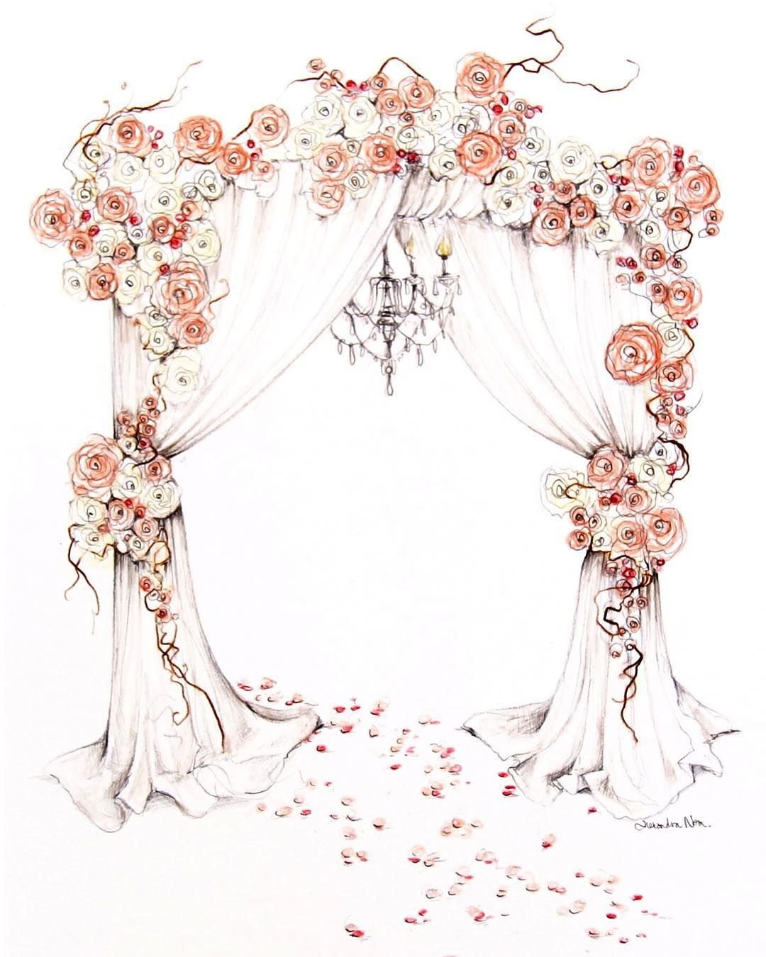 Свадебная арка акварель