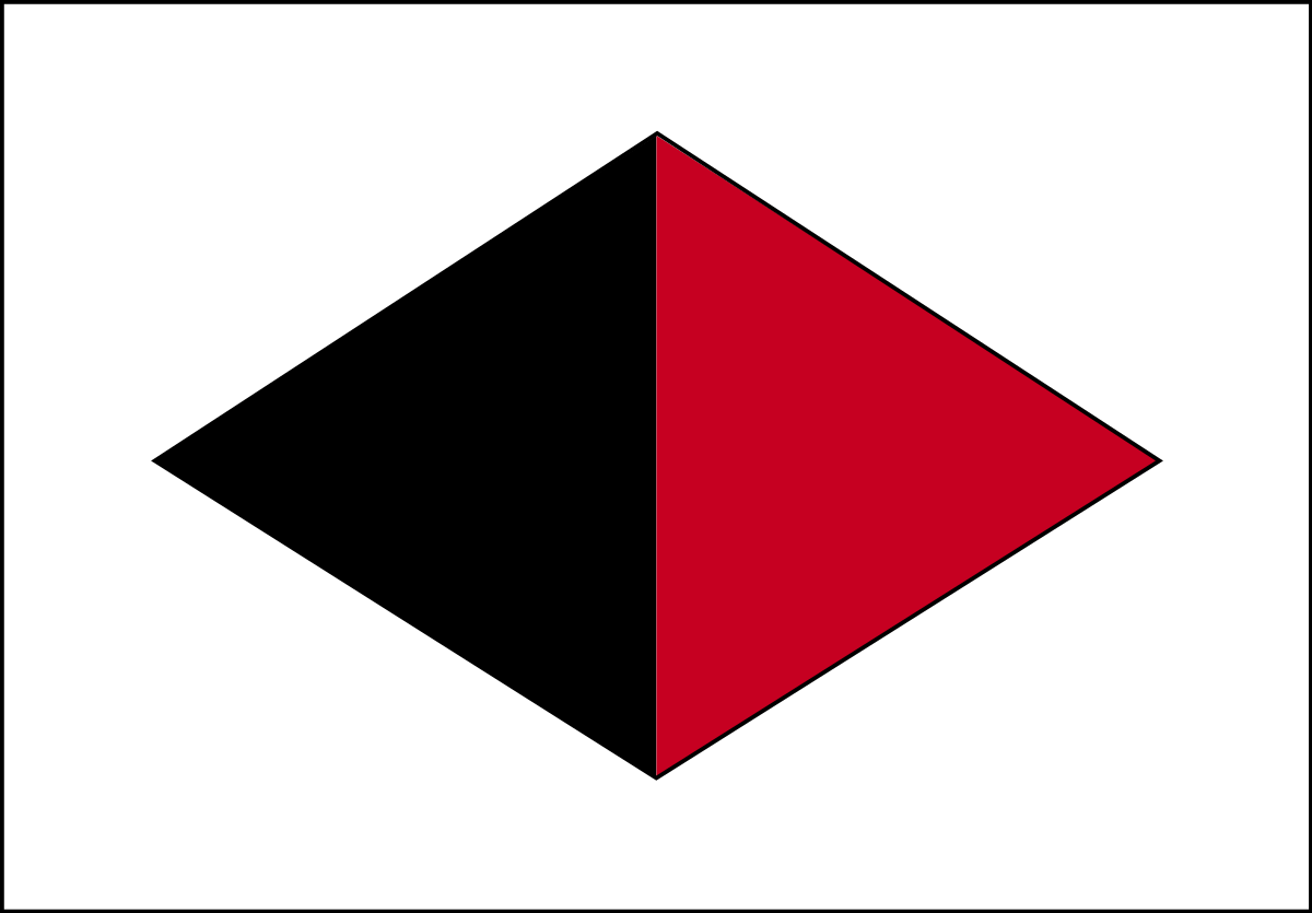 Белый ромб на черном фоне