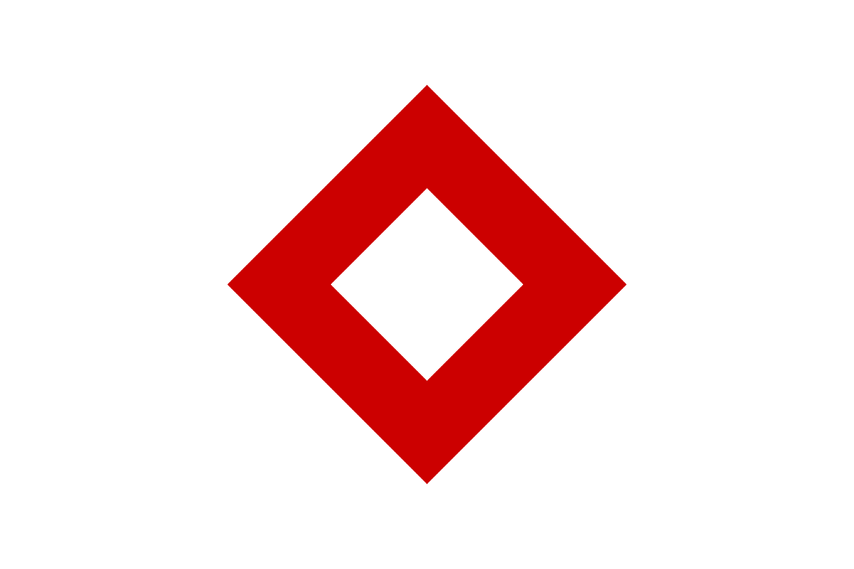Красный ромб на белом фоне