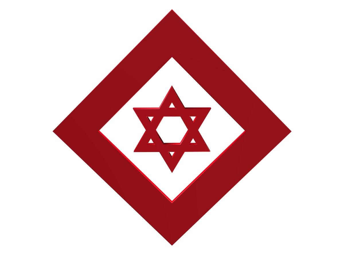 Красный ромб на белом фоне