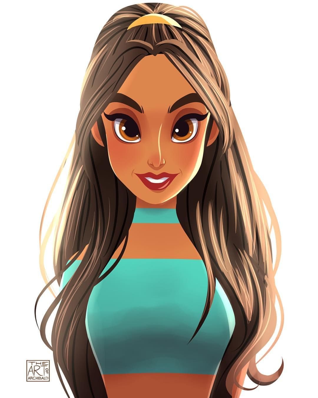 Жасмин принцесса Дисней портрет