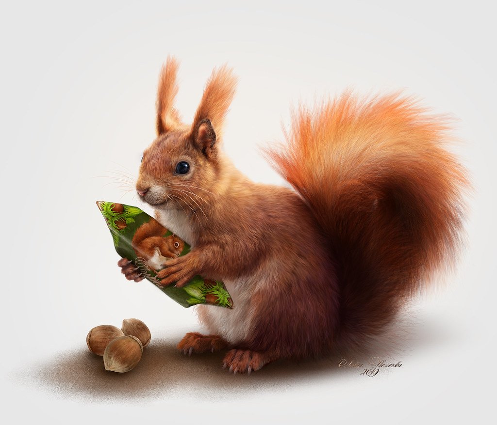 Белка с орехом для детей