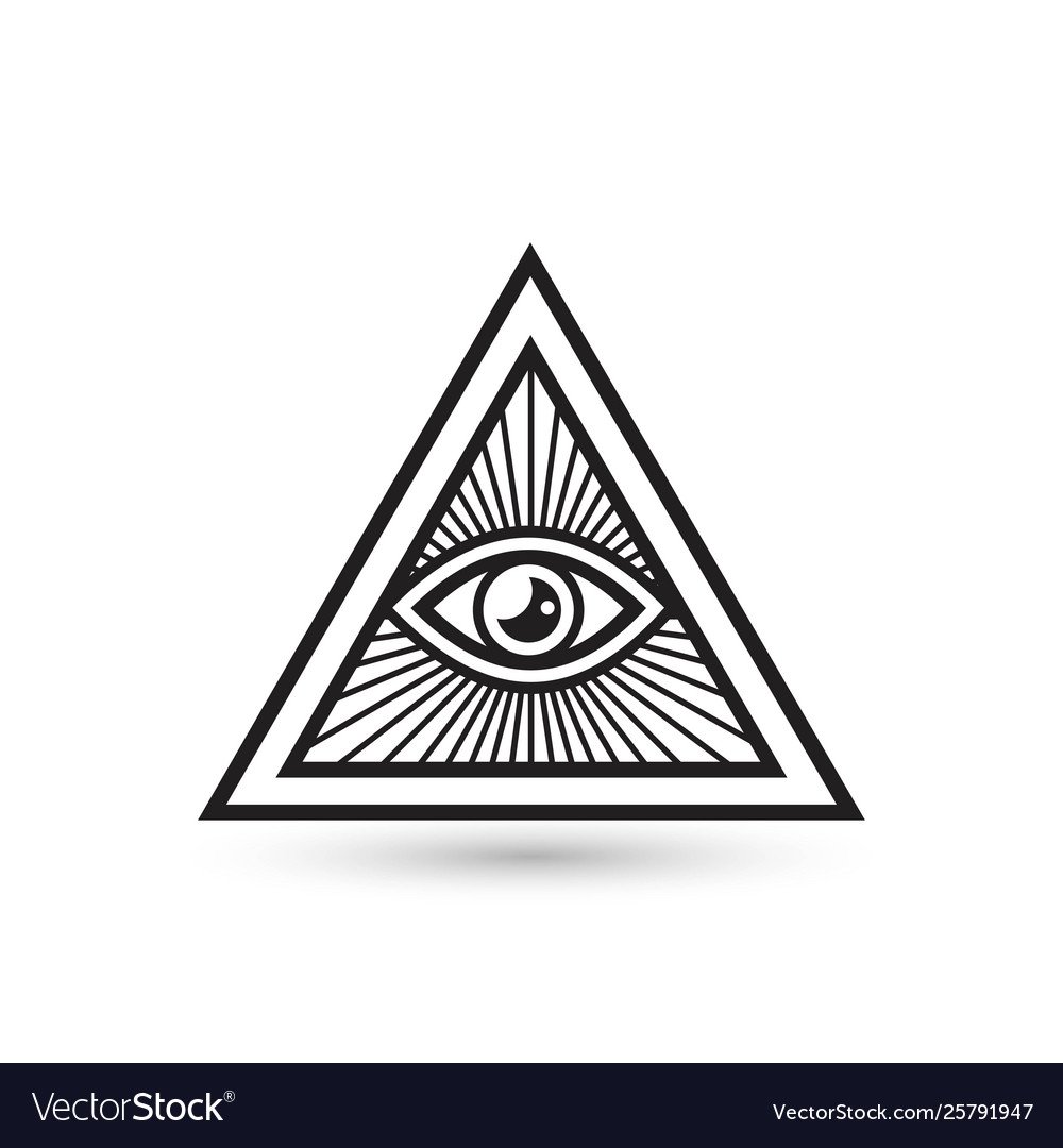 Масонская пирамида с глазом вектор