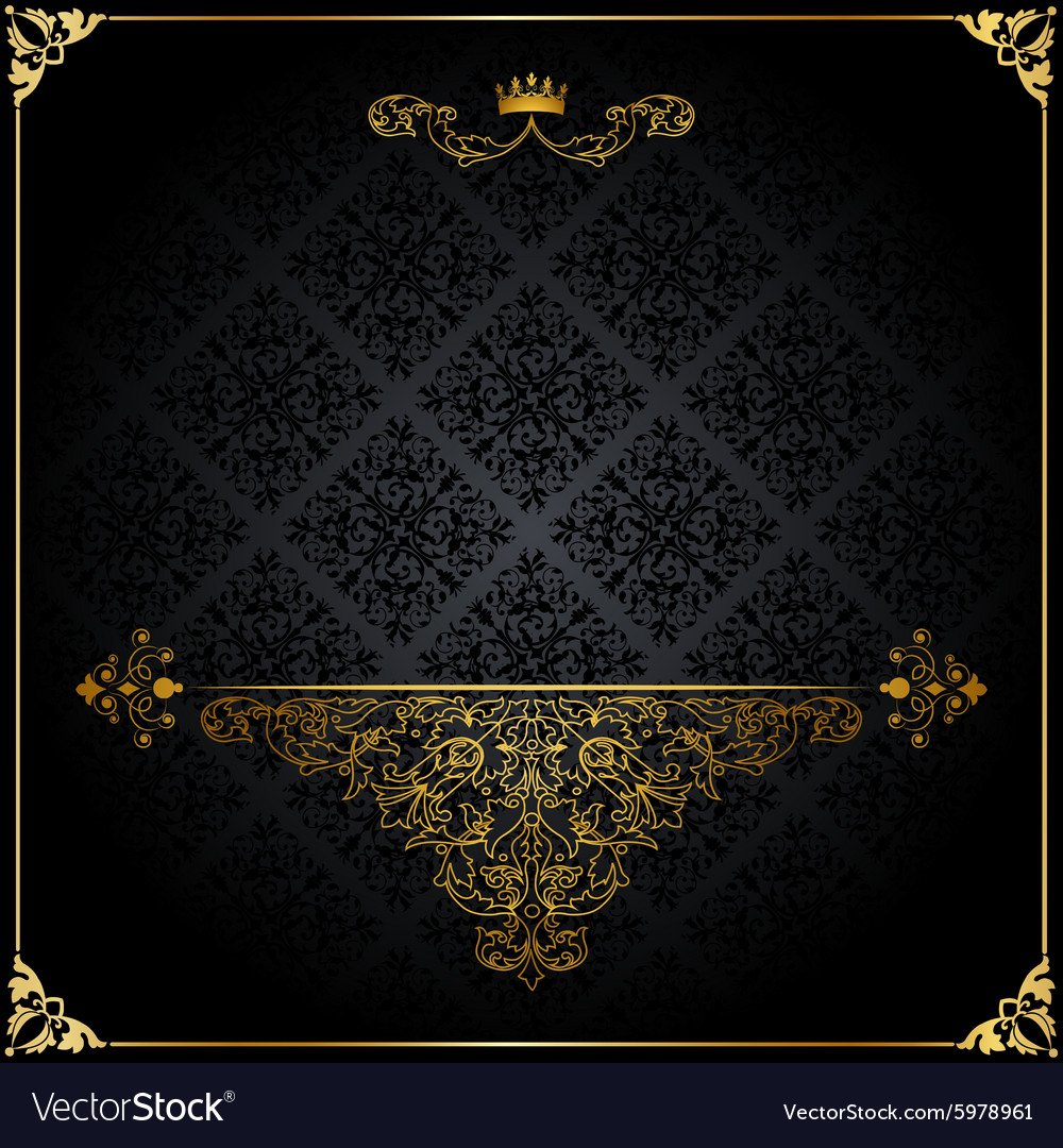 Пригласительный черный с золотом