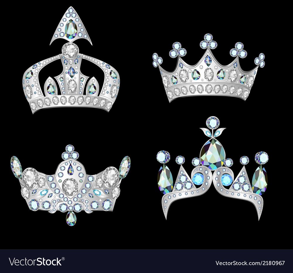 Серебряная корона на черном фоне