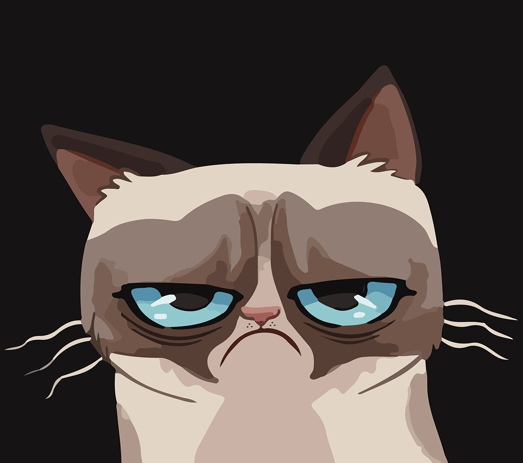 Грустный кот мультяшный