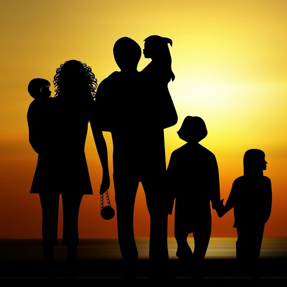 Силуэт многодетной семьи