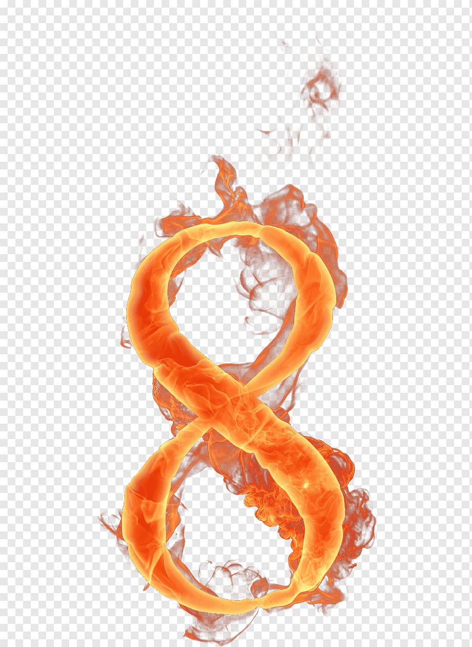 Огненные цифры на прозрачном фоне