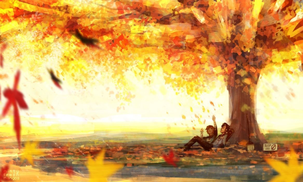 Девушка осенью