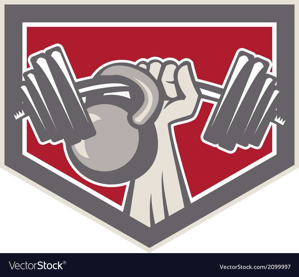 Логотип с штангой и гирей