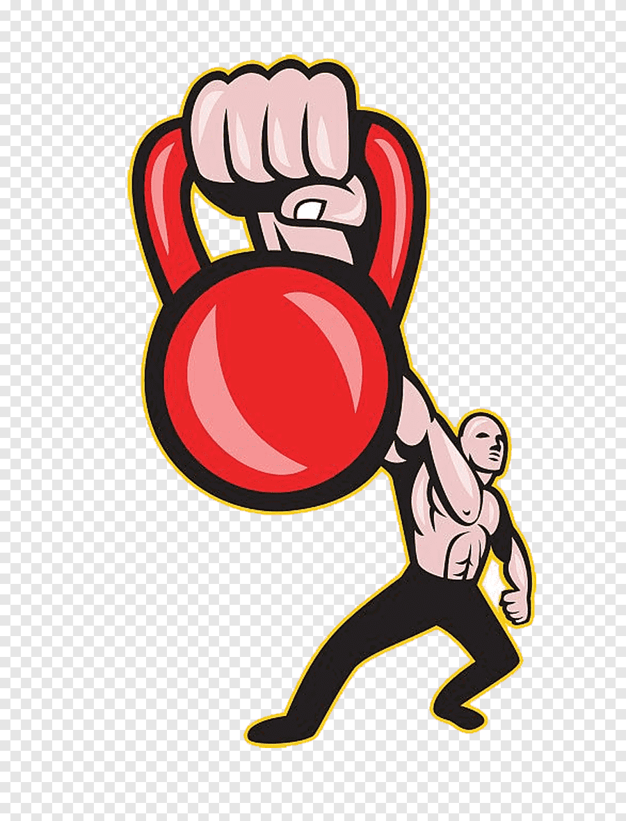 Силач и гиря вектор