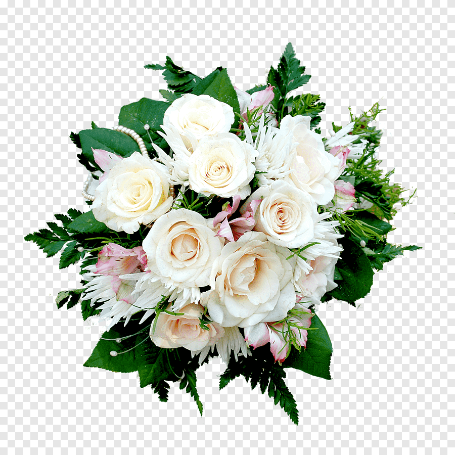 Свадебный букет на белом фоне