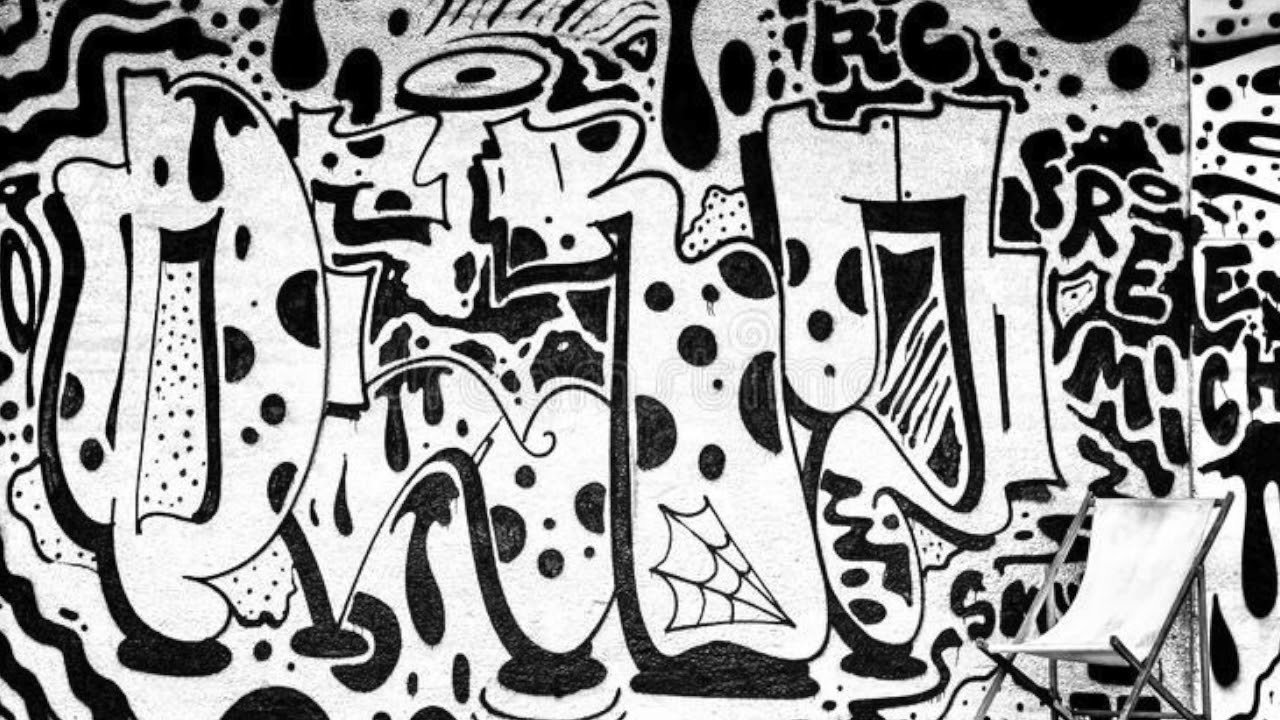Стиль граффити в черно белых тонах