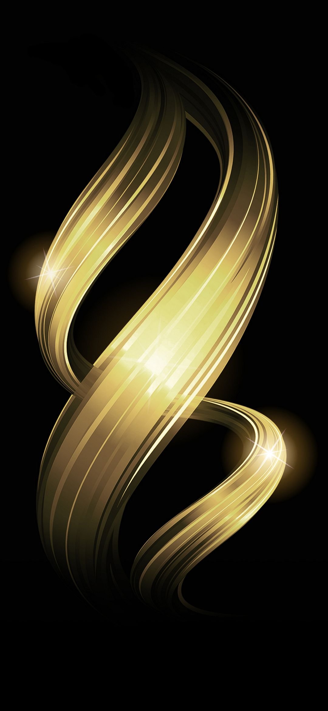 Черно золотистый смартфон