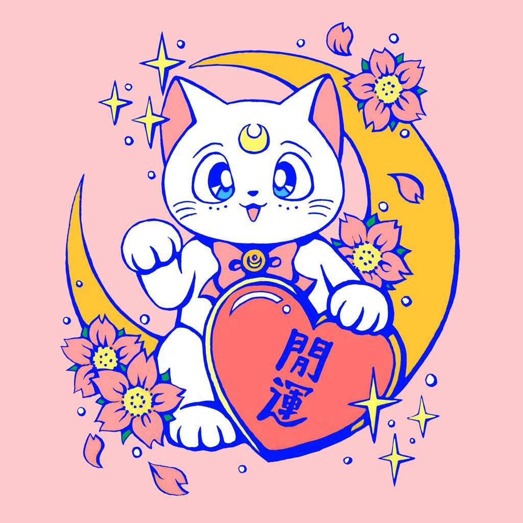 Японский фон коты