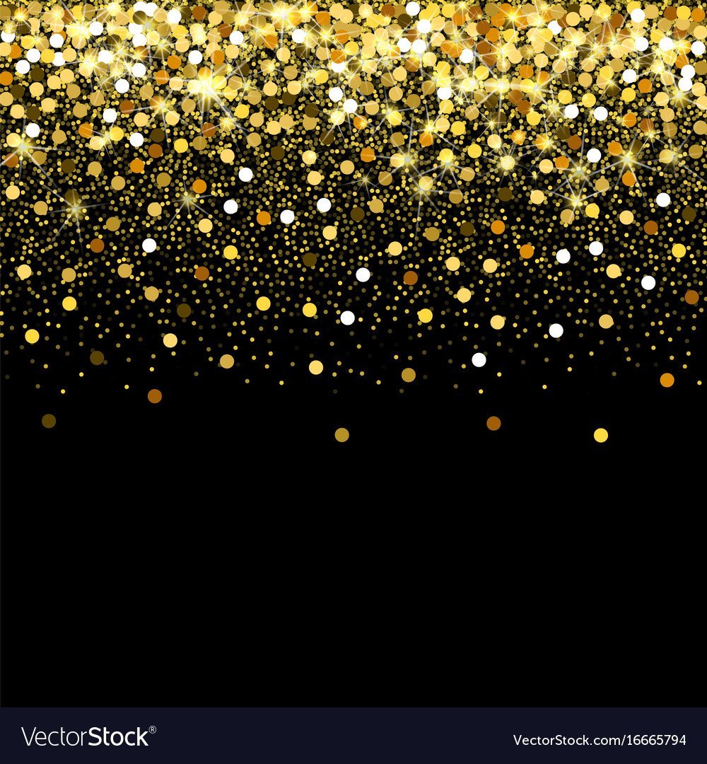 Конфетти зотолоена черном фоне