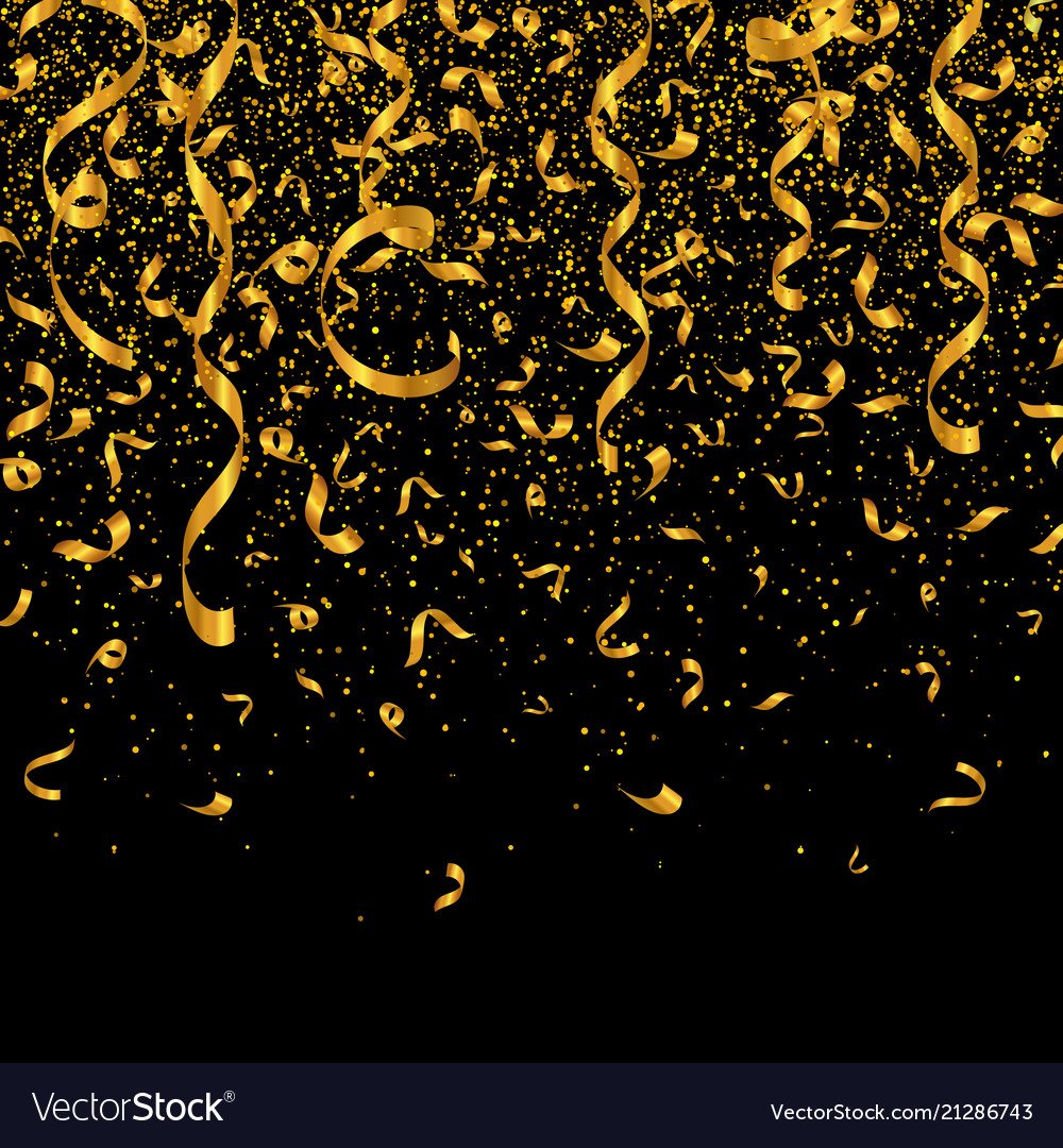 Золотое конфетти на черном фоне