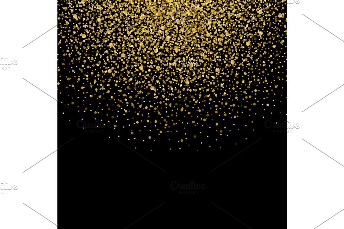 Золотое конфетти на черном фоне