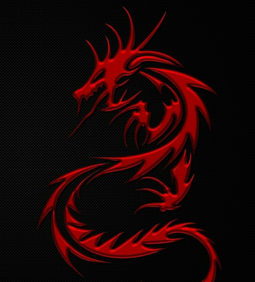 Красный дракон на черном фоне