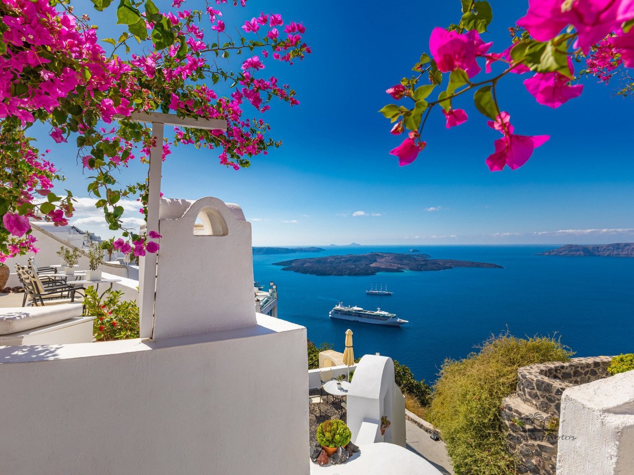 Санторини цветы Греция