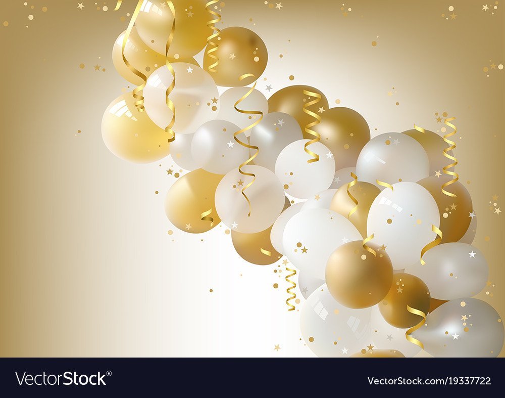 Золотистый фон с шарами