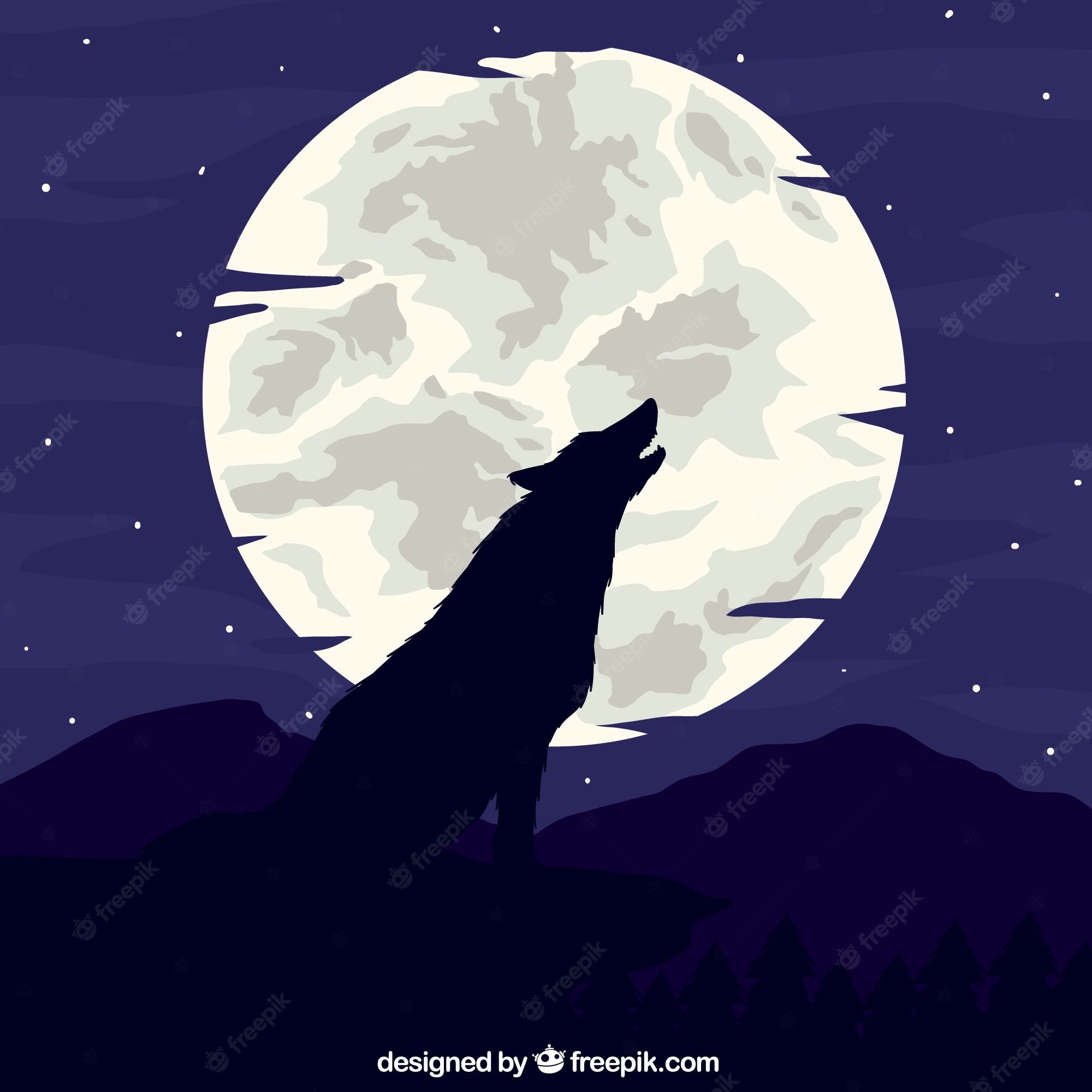 Медведь на фоне Луны