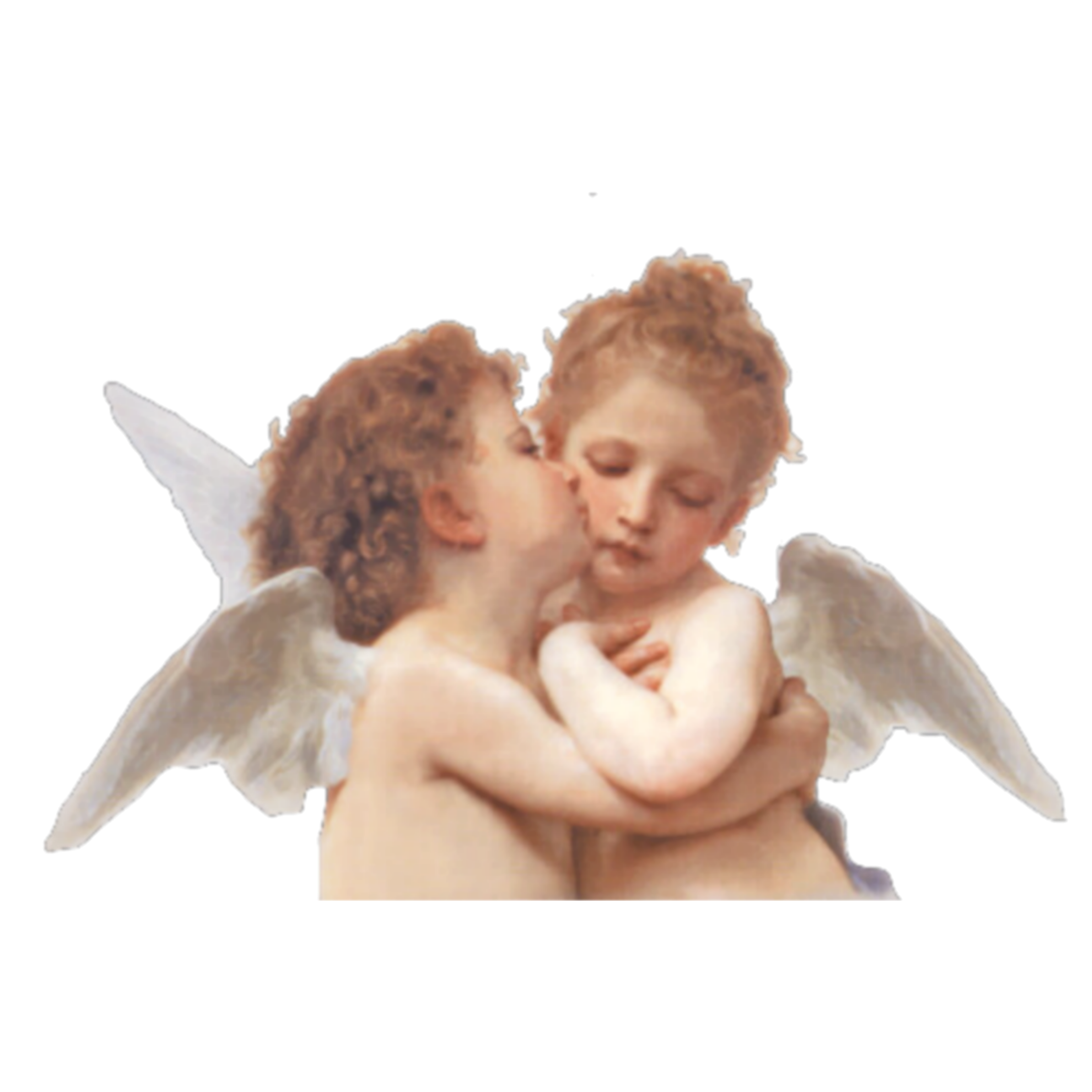 Поцелованные ангелом. Два ангелочка. Два ангела. Маленькие ангелочки. Ангелочек на белом фоне.