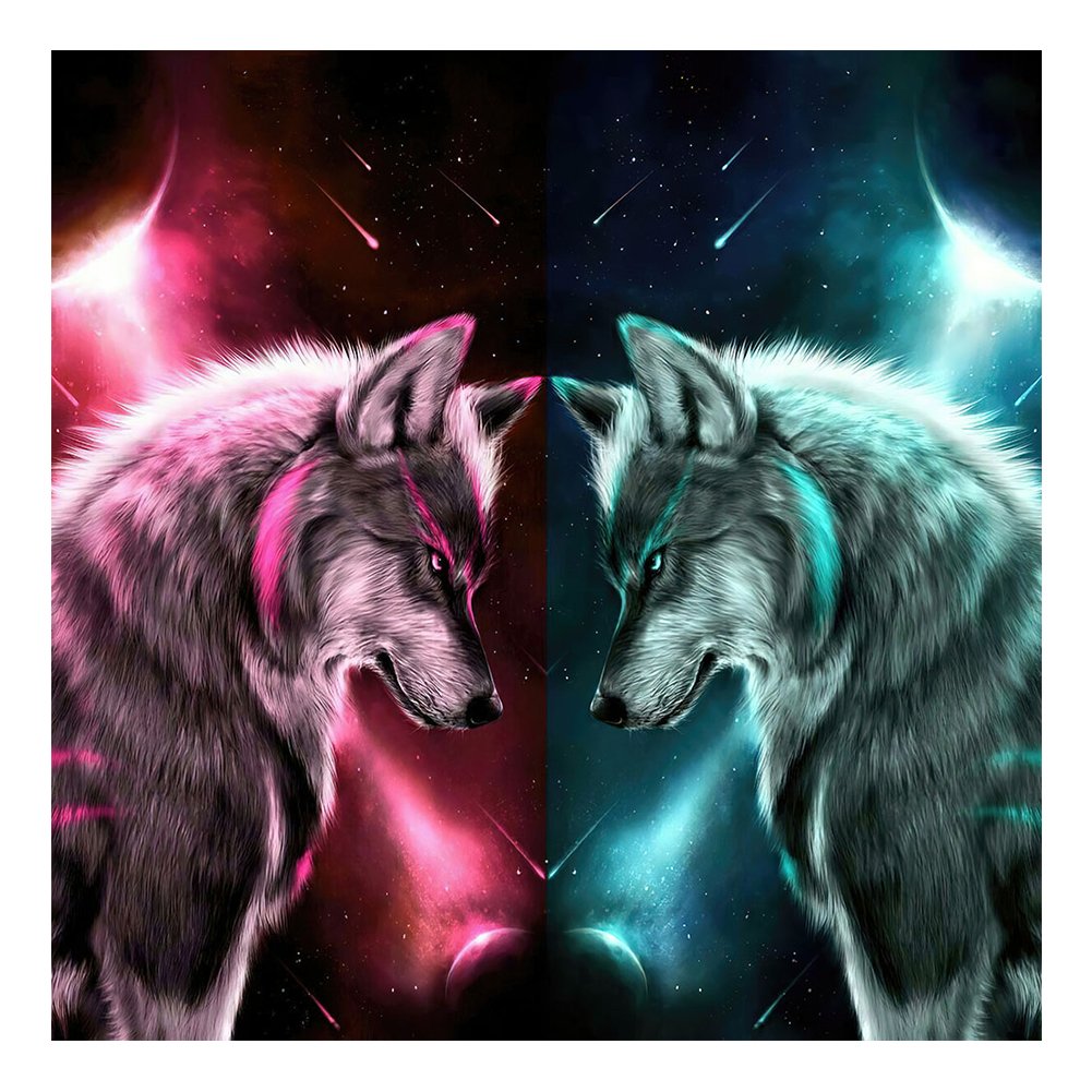 Волк на фоне космоса