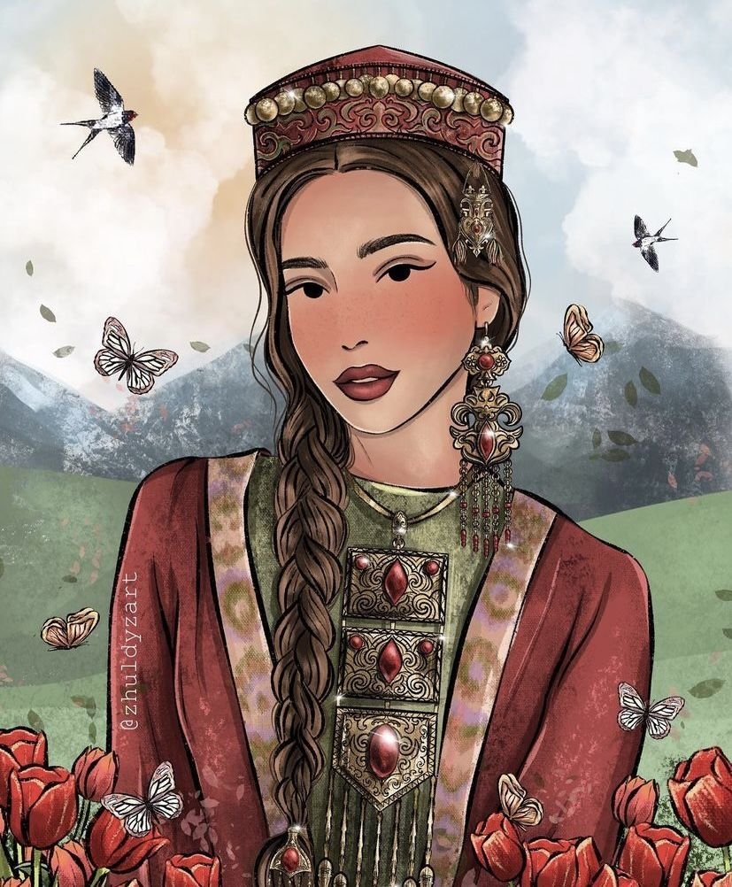 Казахские узоры фон