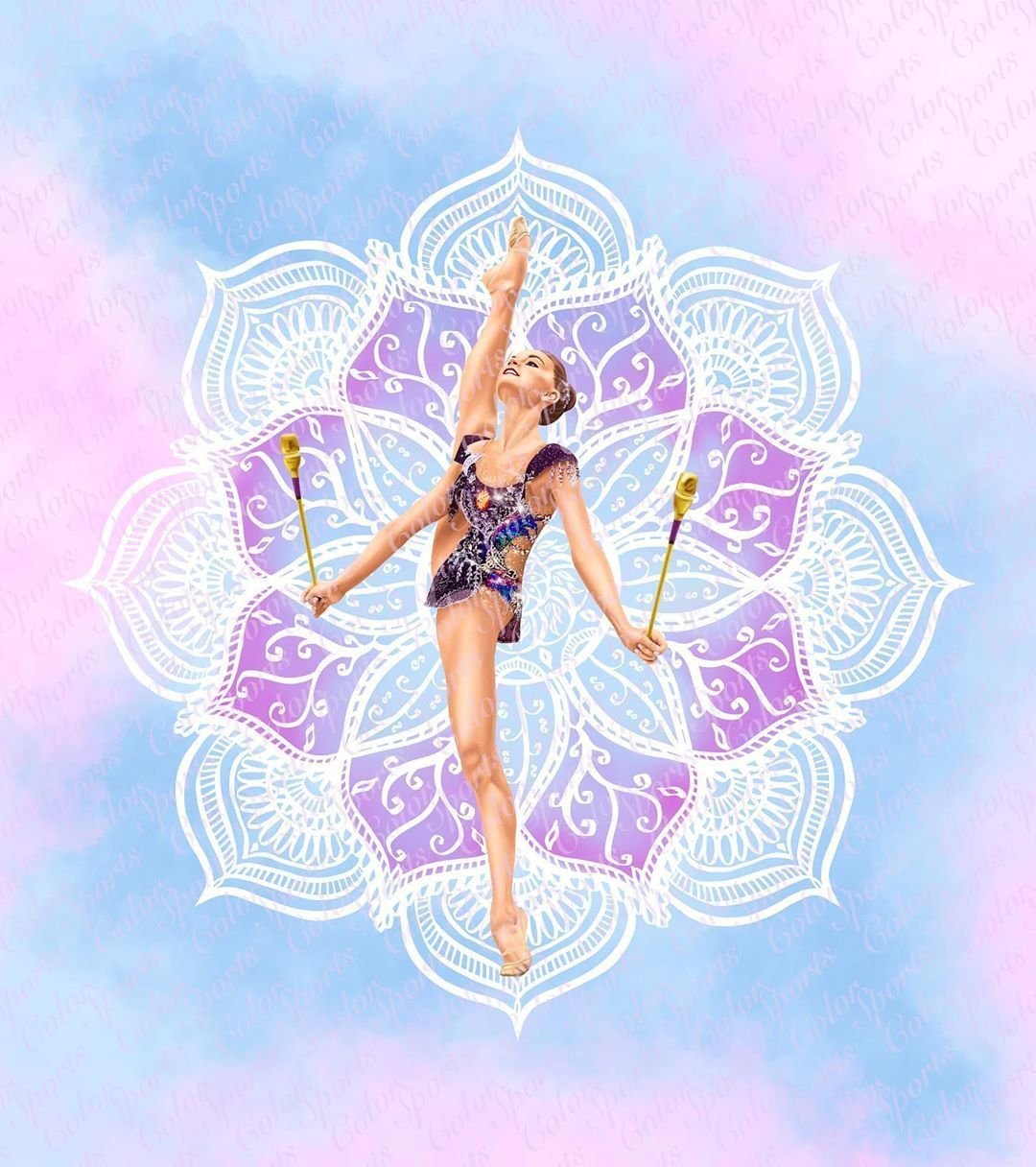 Открытка с гимнасткой