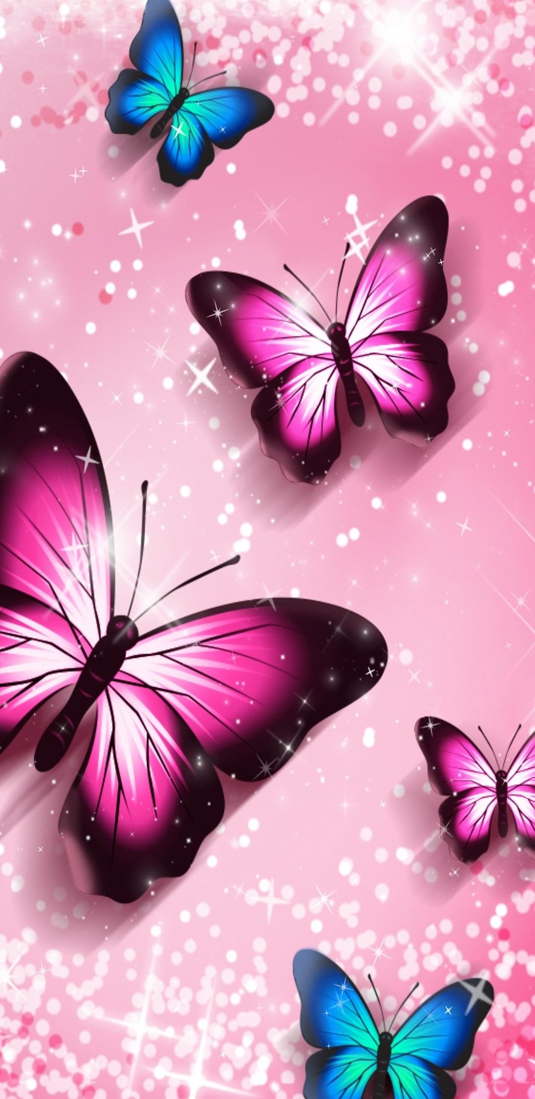 Бабочка на синем фоне