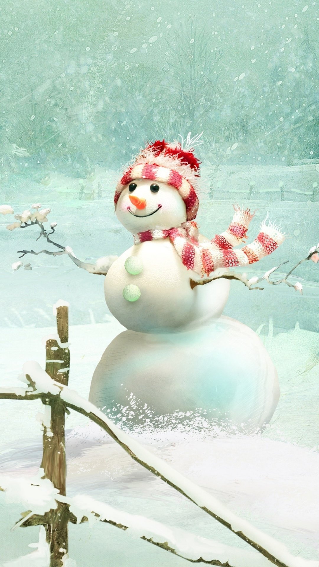 Зима Снеговик