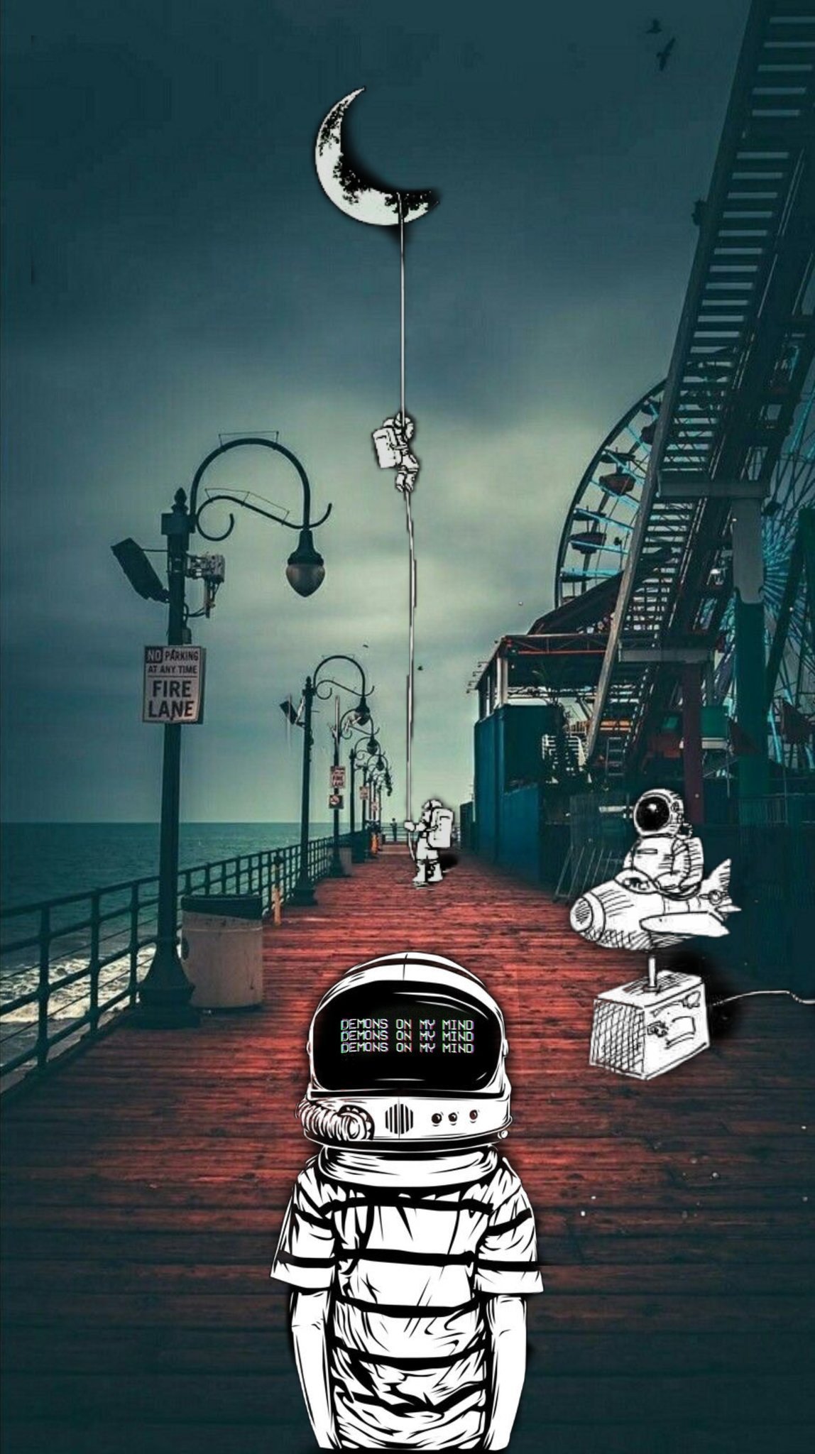 Космонавт на черном фоне