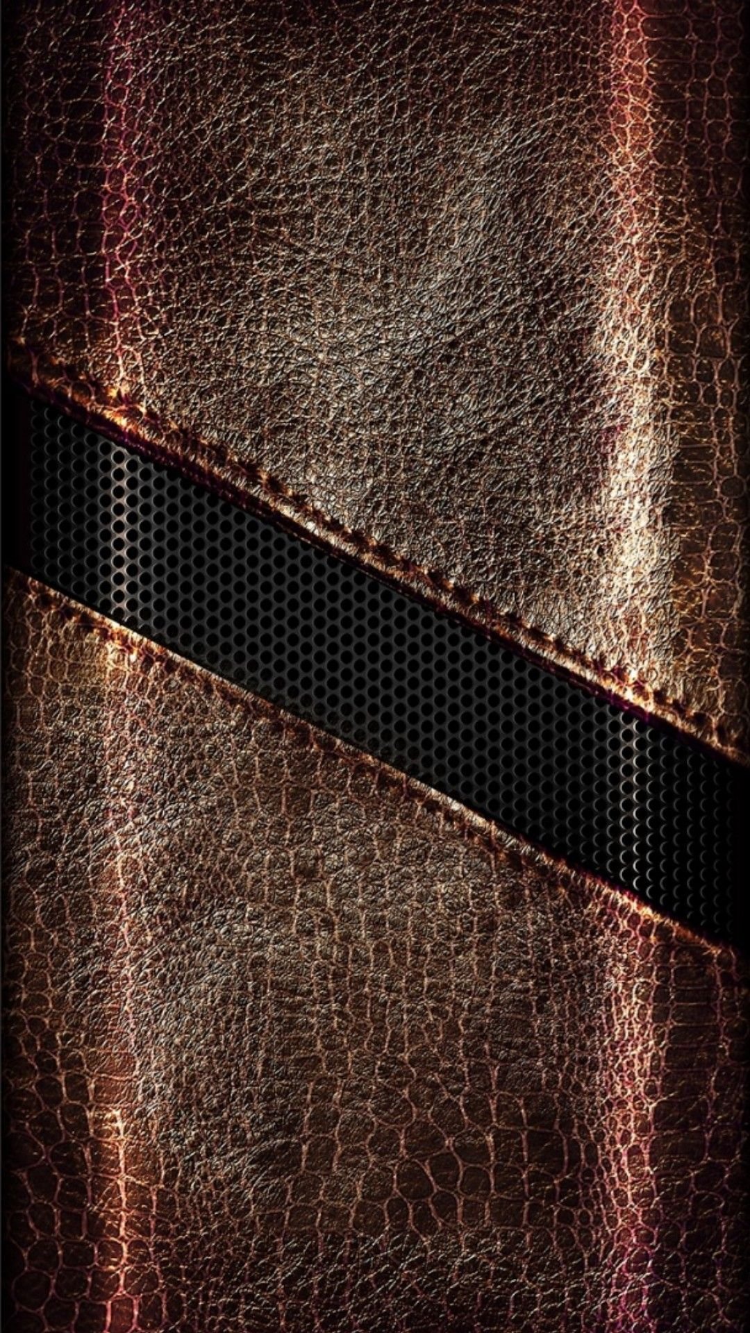 Коричневый кожа вертикальный