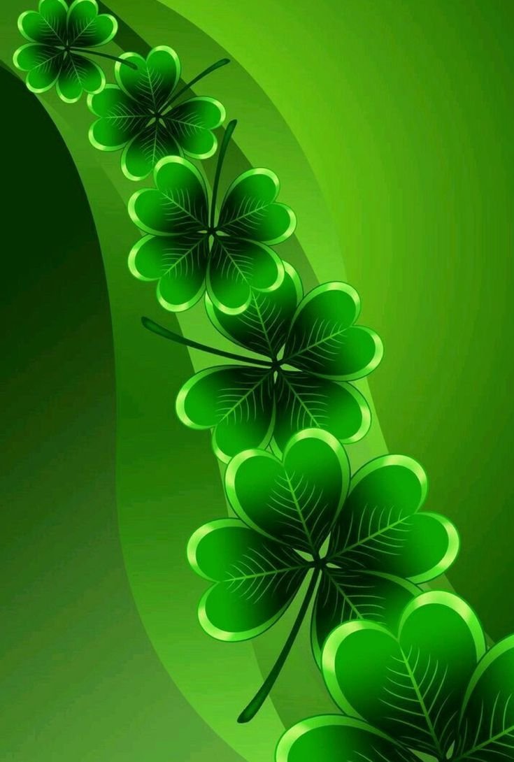 Зеленый Клевер четырехлистный