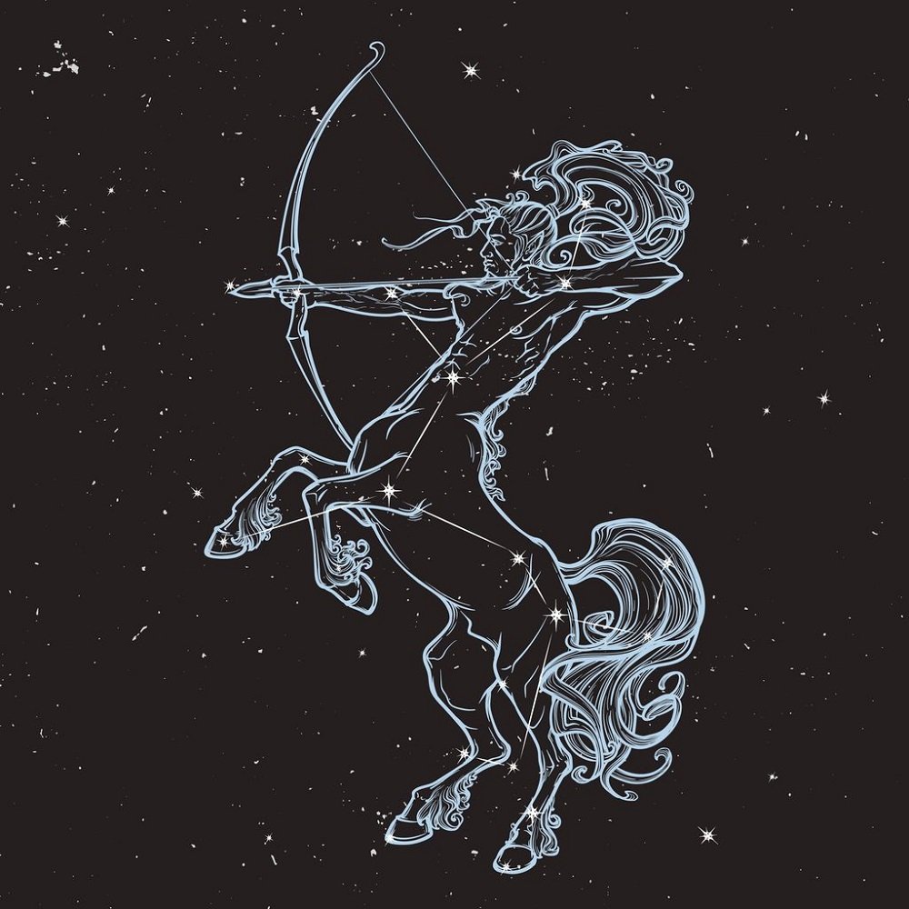 Стрелец на черном фоне