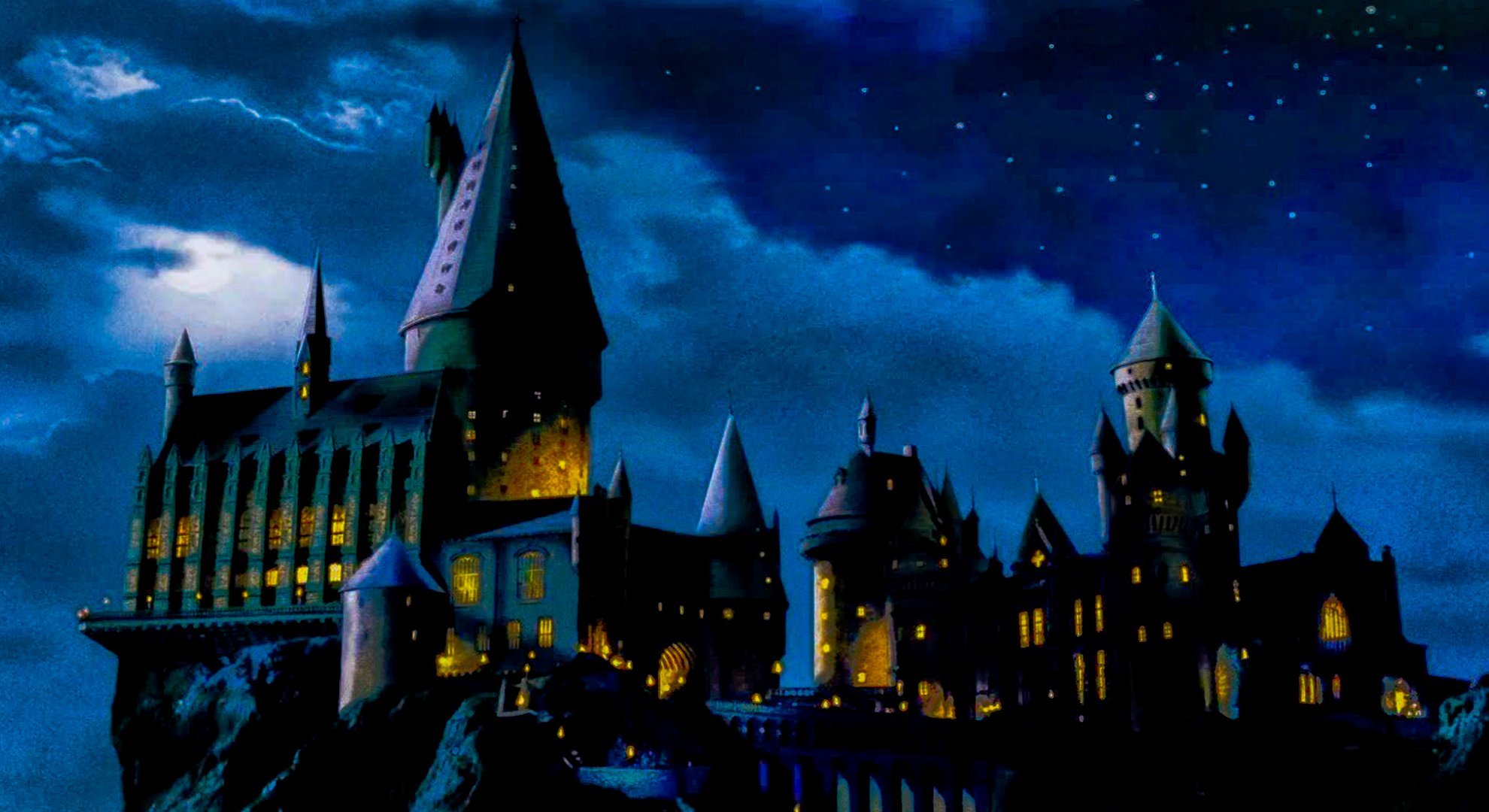 Замок Гарри Поттер замок Хогвартс с луной