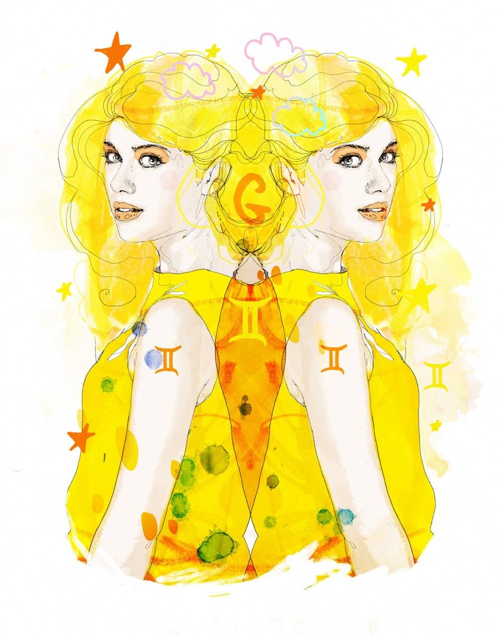 Близнецы Зодиак арт