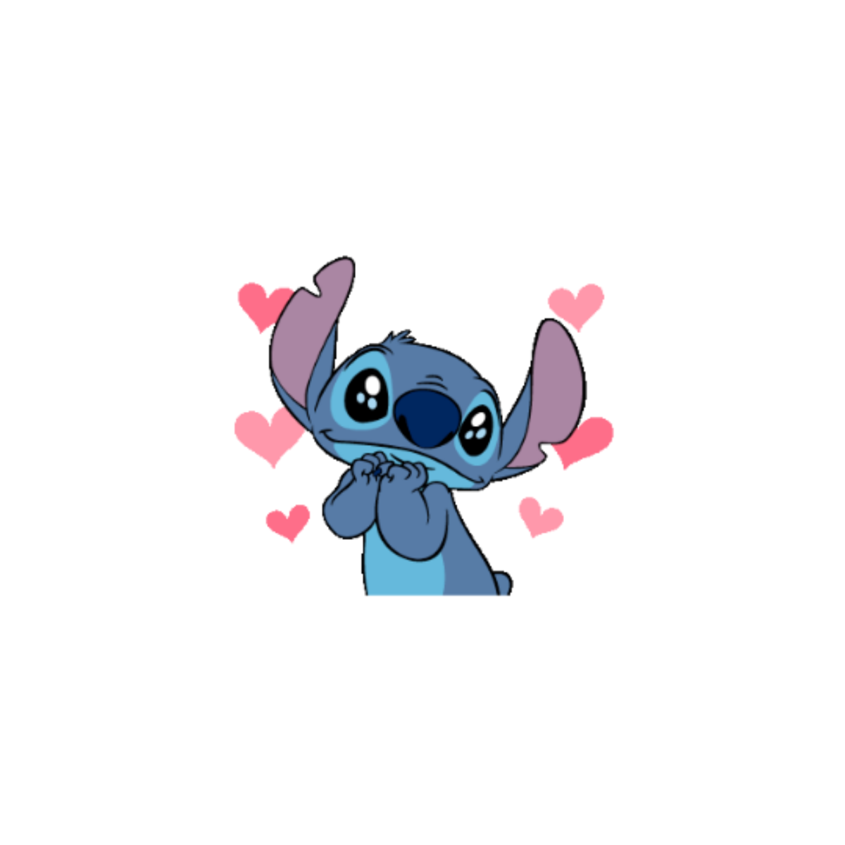 Стич с сердечками над головой