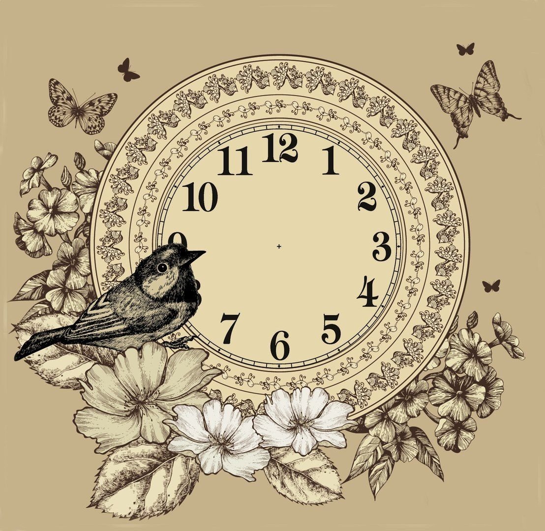 Циферблат часов для декупажа квадратные