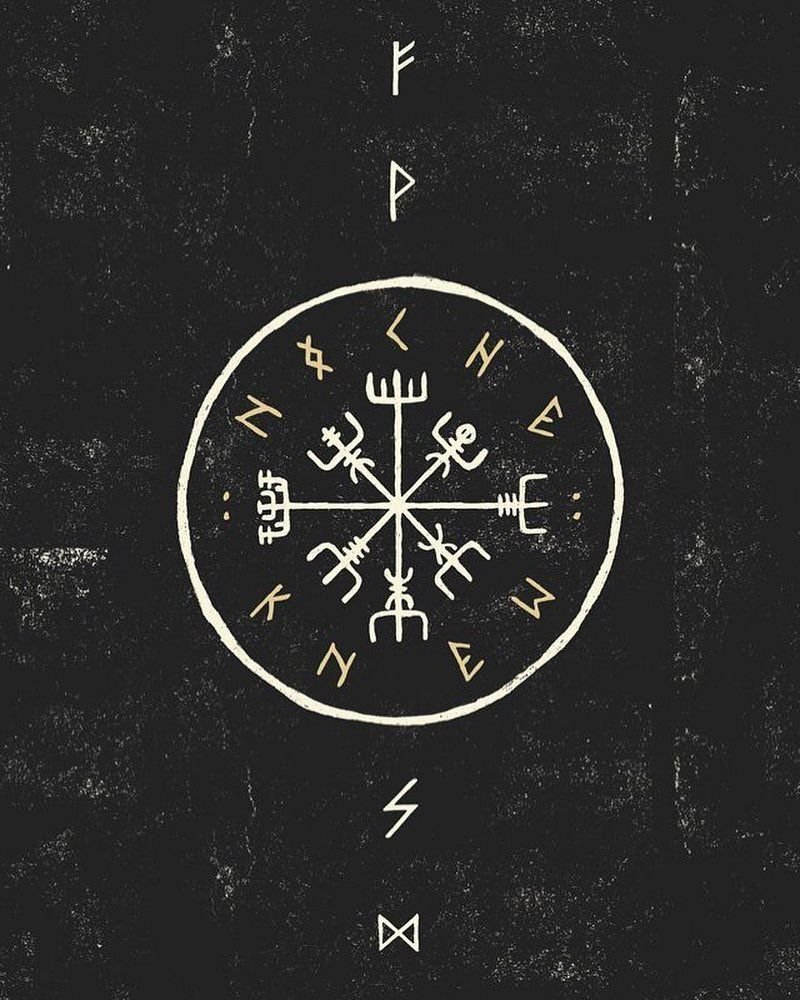 Скандинавские руны вегвизир символ