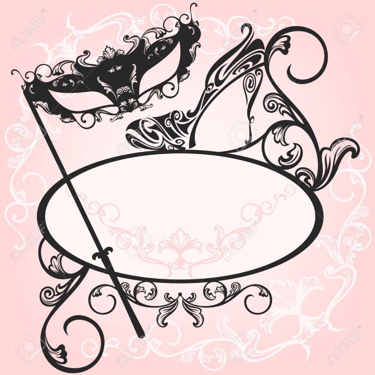 Макет приглашения золото с черным