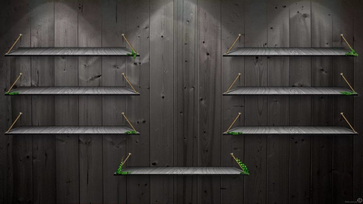 Обои с полочками на рабочий стол