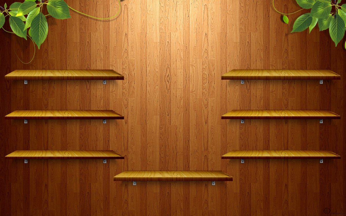 Обои с полками